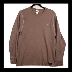 Nike Heavyweight Waffle Long Sleeve Thermal Men’s XL DX0894-291 Mauve Red Brown